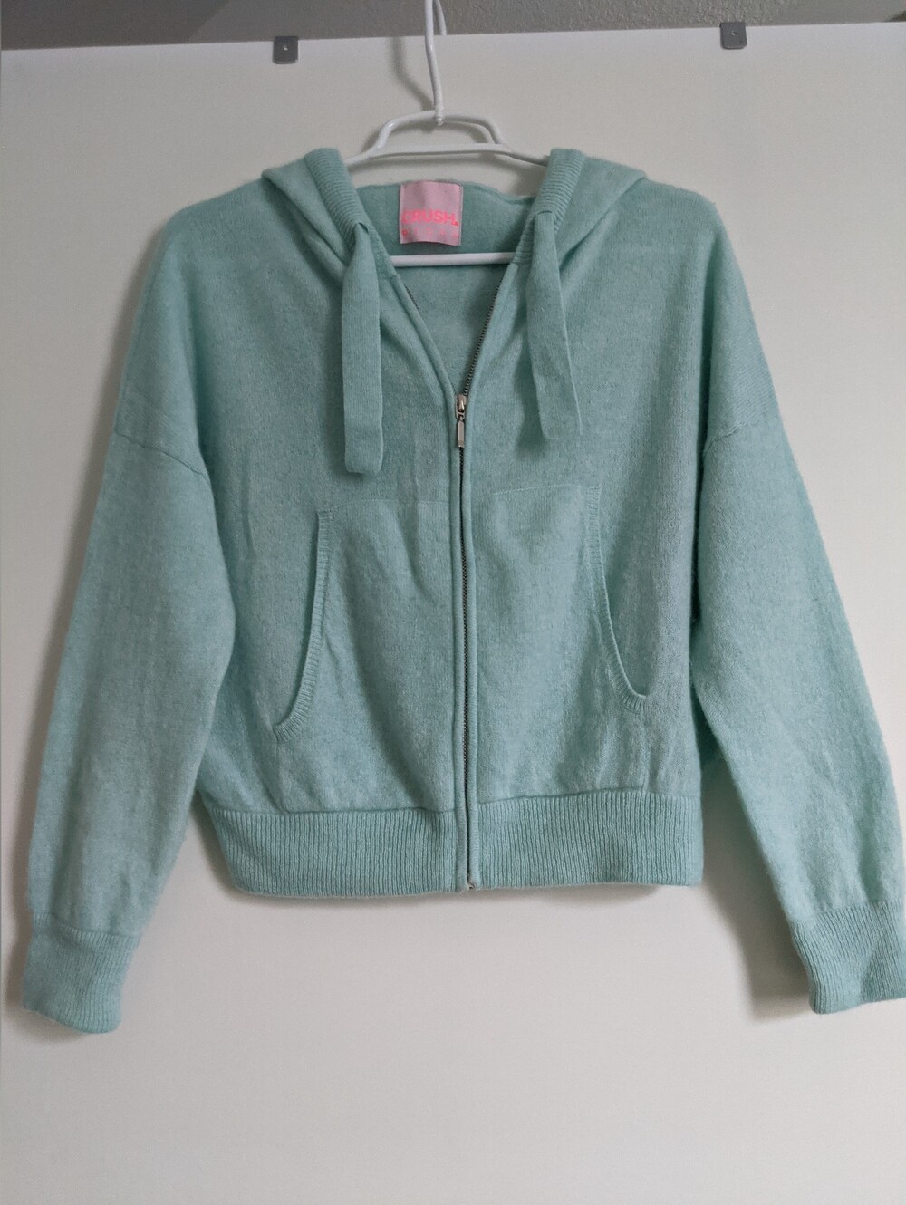 CRUSH .Mint Zip-Up Hooded SWEATER